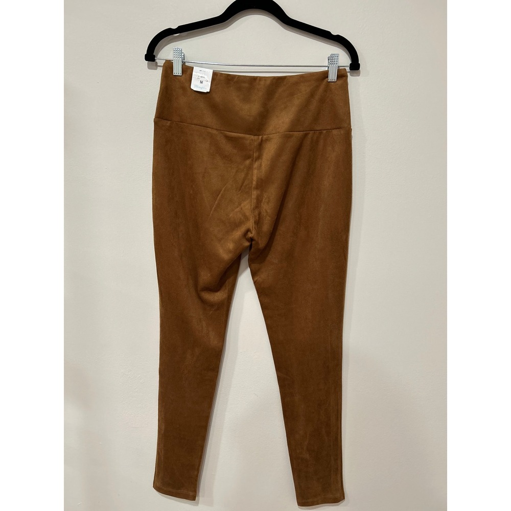 J. McLaughlin Cognac Faux Suede High Rise Leggings Equestrian Quiet Luxury NWT - Picture 7 of 9
